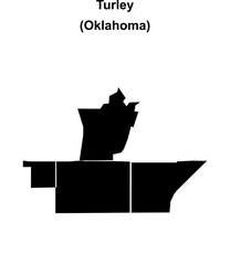 Turley (Oklahoma) blank outline map