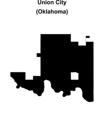 Union City (Oklahoma) blank outline map