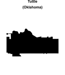 Tuttle (Oklahoma) blank outline map