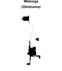 Watonga (Oklahoma) blank outline map