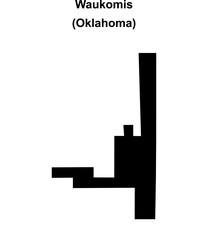 Waukomis (Oklahoma) blank outline map