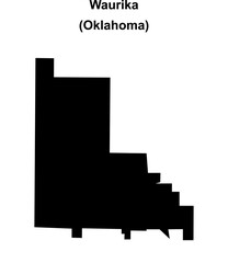 Waurika (Oklahoma) blank outline map
