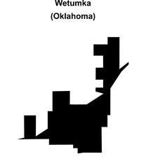 Wetumka (Oklahoma) blank outline map