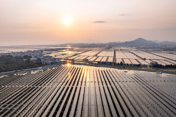 aerial view solar power station