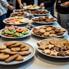 Delicious array of colorful cookies on display