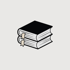 Stack of Books with Bookmarks