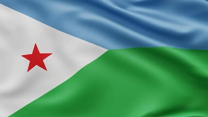 Waving Djibouti flag animation with vibrant colors for patriotic celebrations and national pride
