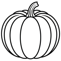Simple Line Drawing of a Single Pumpkin
