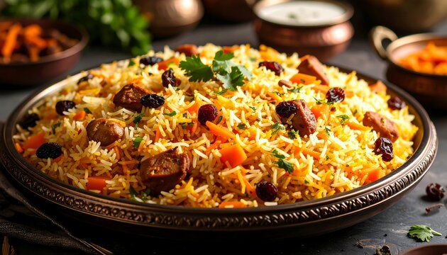 Kabuli Pulao served traditionally, a rice delicacy
