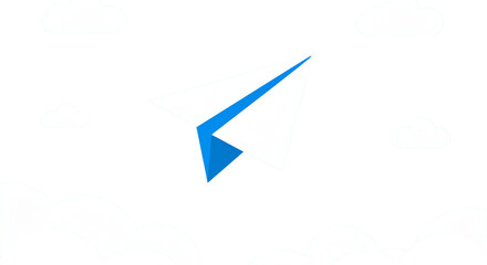 paper plane on blue background