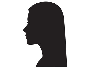 FEMALE MODEL HEAD PROFILE SILHOUETTE