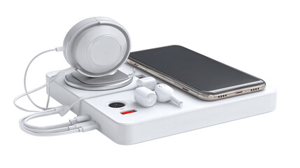 Customizable Phone Docking Station background isolated on a Transparent background, PNG file.