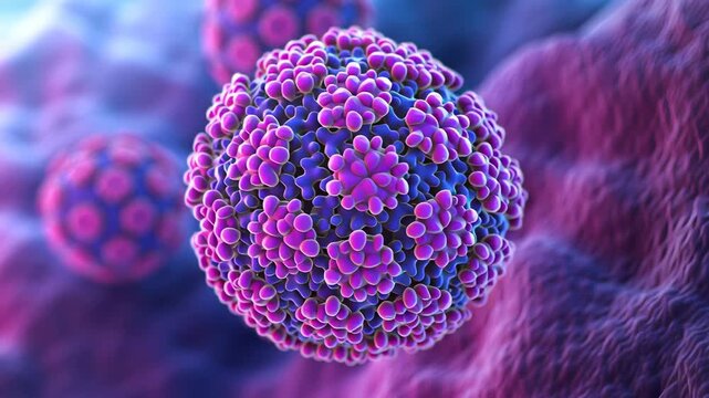 Human papillomavirus (HPV) structure close-up	
