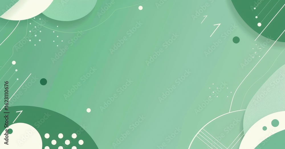 Poster abstract green background with geometric shapes and soft gradients for design purposes.