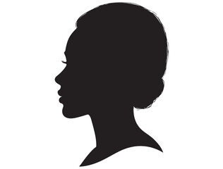 FEMALE MODEL HEAD PROFILE SILHOUETTE