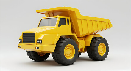 This is a photo of a big yellow dump truck ready for work on a construction site, hauling materials all day long.
