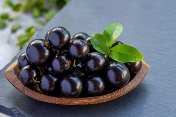 Exotic and delicious fresh Jaboticaba fruits, a fruit of Amazonian origin