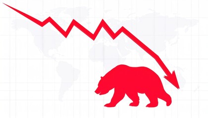 Falling market, bear trend