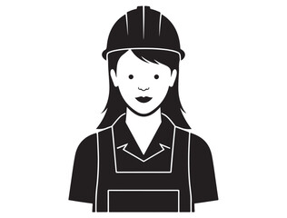 FEMALE WORKER ICON SILHOUETTE