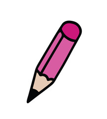 Hand drawn pencil for handwriting. Stationery for school education writer. Isolated vector illustration