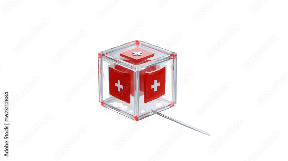 Aufkleber digital health records on blockchain background isolated on a transparent background, png file.