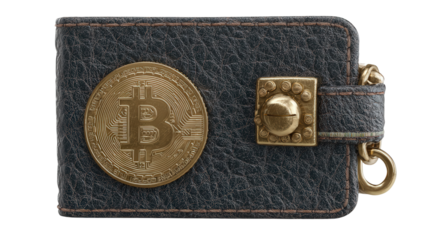 Digital Currency Wallet with Enhanced Security background isolated on a Transparent background, PNG file.