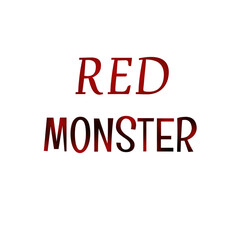Red Monster: Dark Aesthetic Horror-Inspired Graphic Design for Bold Branding for t shirts and stikers