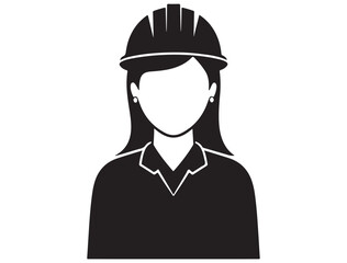 FEMALE WORKER ICON SILHOUETTE
