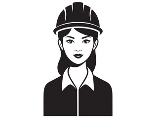 FEMALE WORKER ICON SILHOUETTE