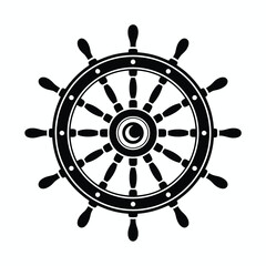 Classic Ship Wheel Nautical Icon Illustration © JJMS