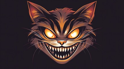 Obraz premium Close-up of a menacing cat illustration.