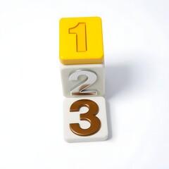 Yellow brown wooden number blocks first second third educational toy set