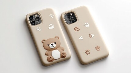 Cute teddy bear case kawaii phone cover soft silicone protective
