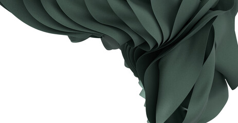 Modern abstract background with elegant green fabric folds. Perfect for design projects.