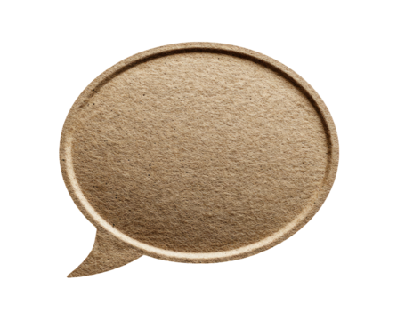 Brown cardboard speech bubble