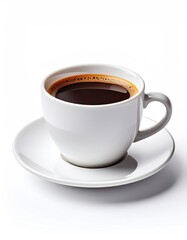 Fototapeta premium White coffee cup with dark liquid
