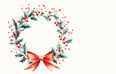 Christmas wreath hand-drawn background