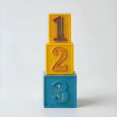 Brown wooden natural blocks first second third educational arrangement