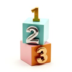 Pink blue yellow educational wooden blocks first second third sequence