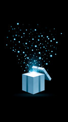 Glowing Box with Magical Sparkles
