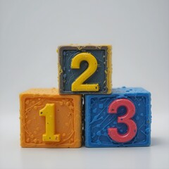 Red yellow blue educational blocks first second third primary colors
