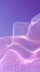 Abstract 3D Waveform with Glowing Mesh
