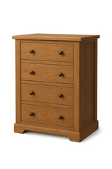 Wooden chest of drawers isolated on transparent background
