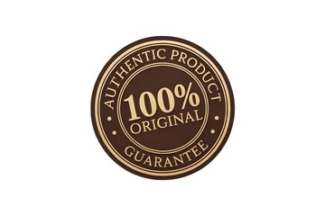 Authentic 100% Original Product Guarantee Seal Emblem for Business Excellence and Trust