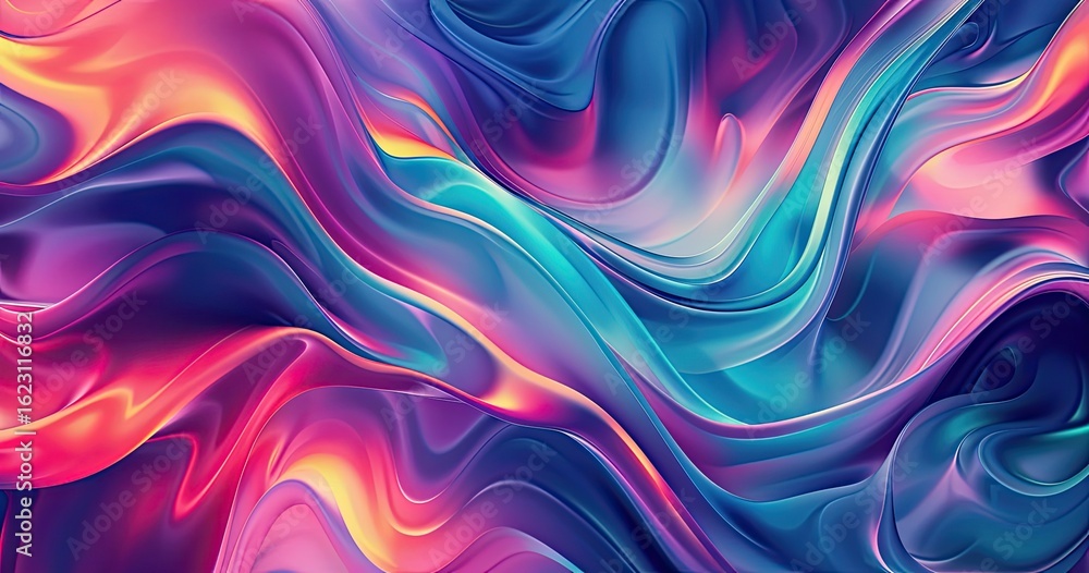 Poster abstract colorful waves in vibrant hues create a dynamic, fluid visual experience.