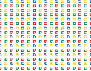 Seamless pattern with colorful abstract geometric square blocks for modern digital background design