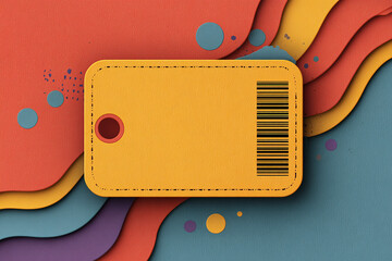 Colorful Abstract Background with Tag and Barcode