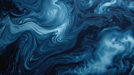 Obraz premium Deep Blue Abstract Marbling Texture for Artistic Creations and Design Projects