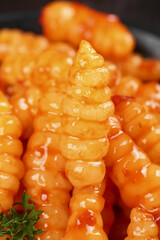 Freshly harvested red oil pagoda cabbage served crisp and tender for dinner