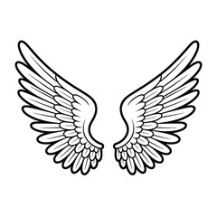 Pair of Detailed Angel Wings